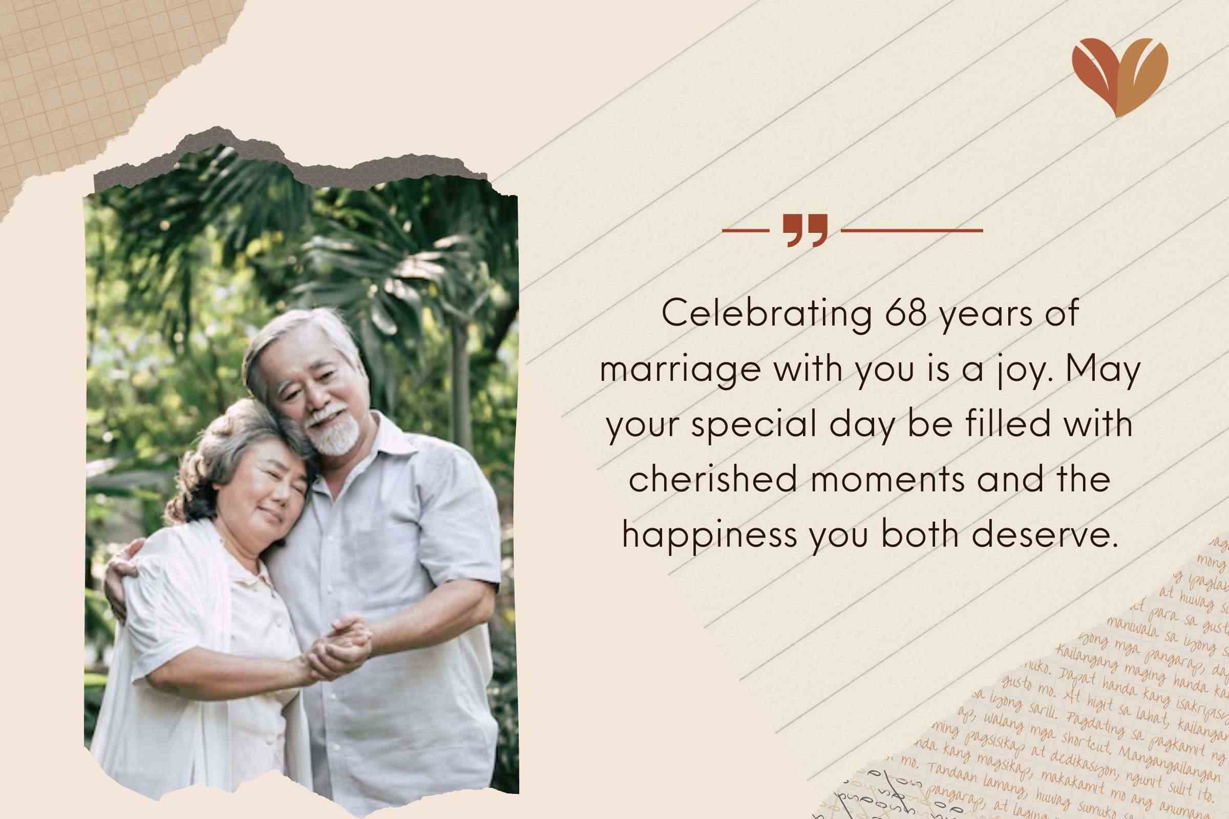 Happy 68th Marriage Anniversary Quotes To Your Brothers And Sisters