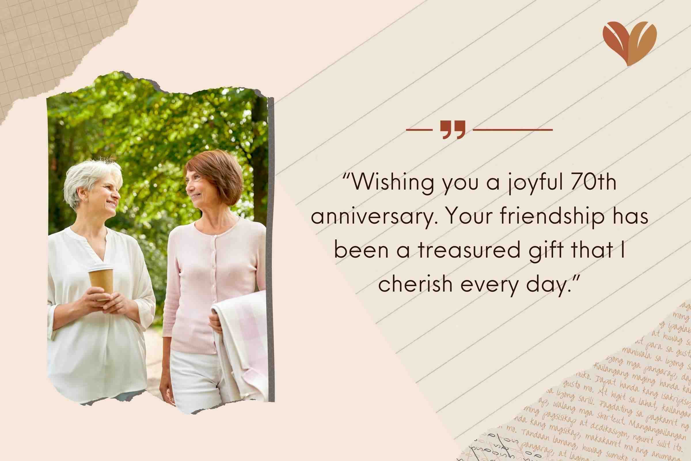 Meaningful 70 Years Anniversary Sayings To Your Best Friend