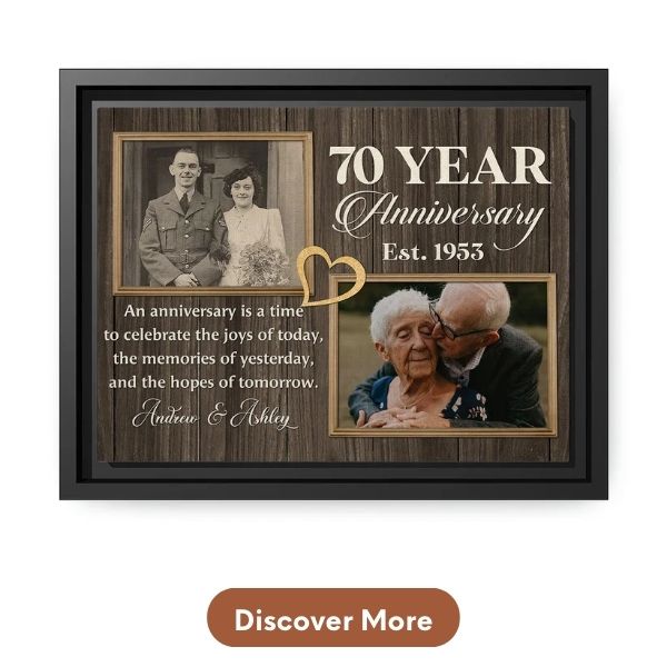 Custom 70th Anniversary Gift For Couples - Custom Canvas