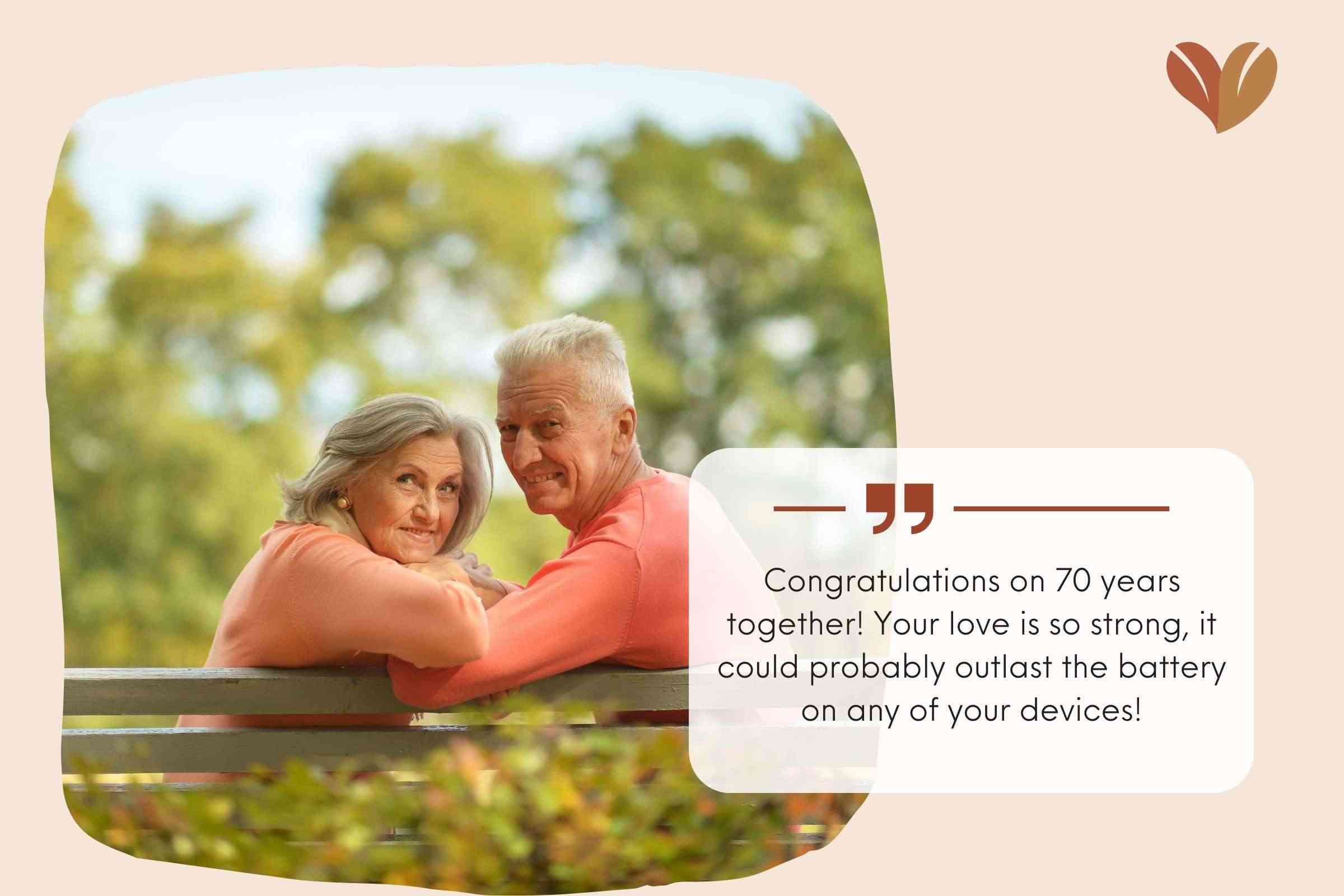 Funny 70th Wedding Anniversary Sayings To Couples