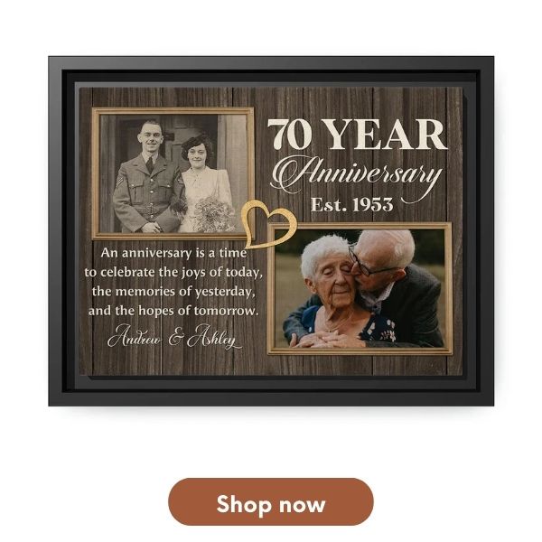 Custom 70th Anniversary Gift For Couples - Custom Canvas