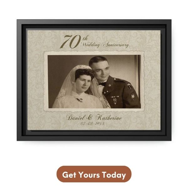 Customized 70th Anniversary Gift For Couples - Custom Canvas