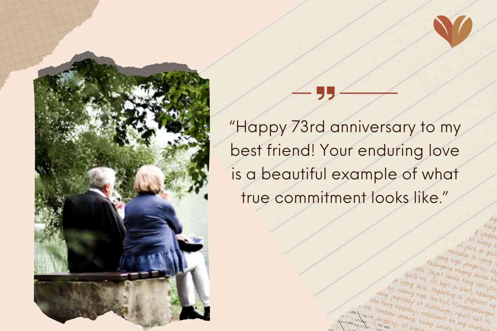 Happy 73rd Anniversary Sayings To Your Best Friend