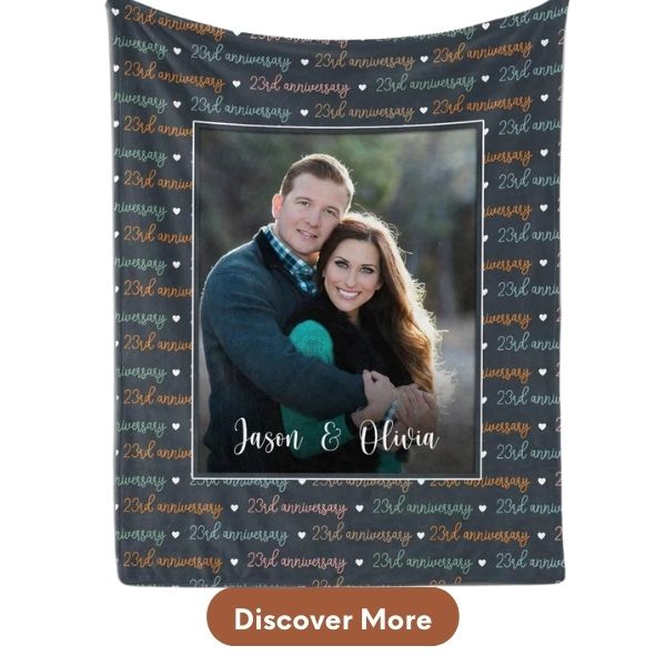 Customized 23rd Anniversary Gift For Parents - Custom Blanket From MyMindfulGifts