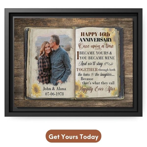 Customizable 46th Anniversary Gift - Custom Canvas From MyMindfulGifts