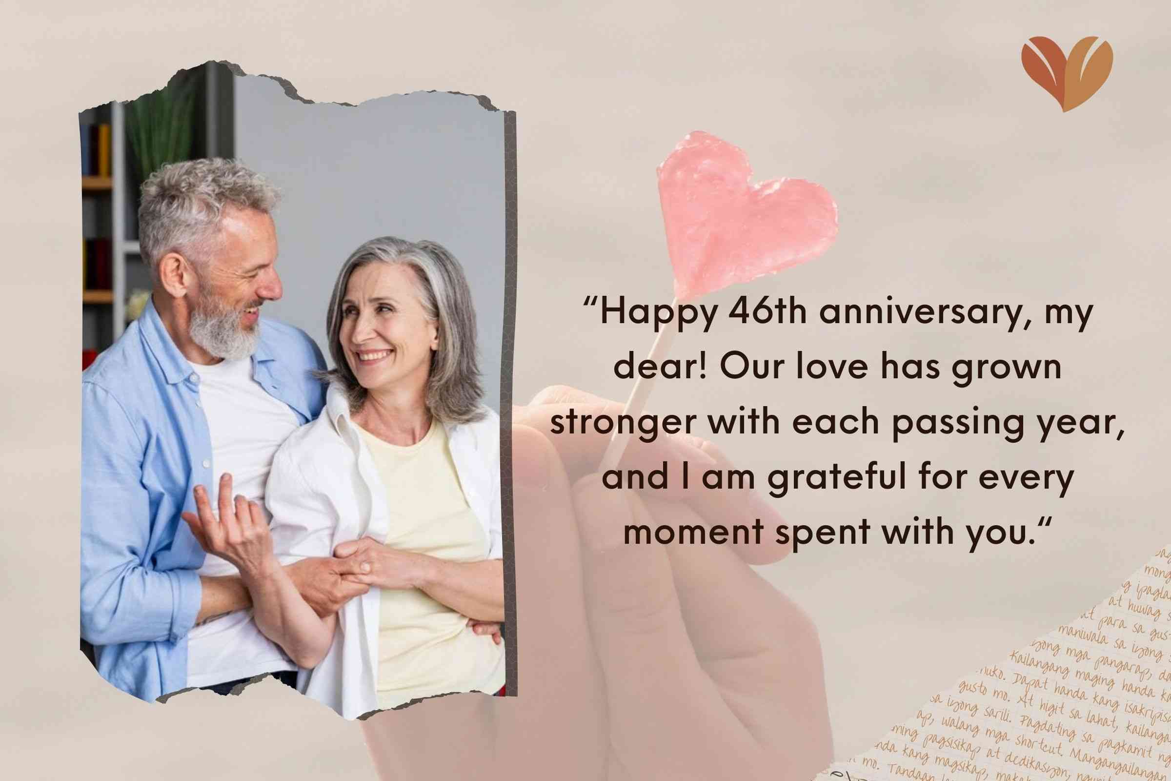 Romantic 46th Anniversary Wishes For Wife