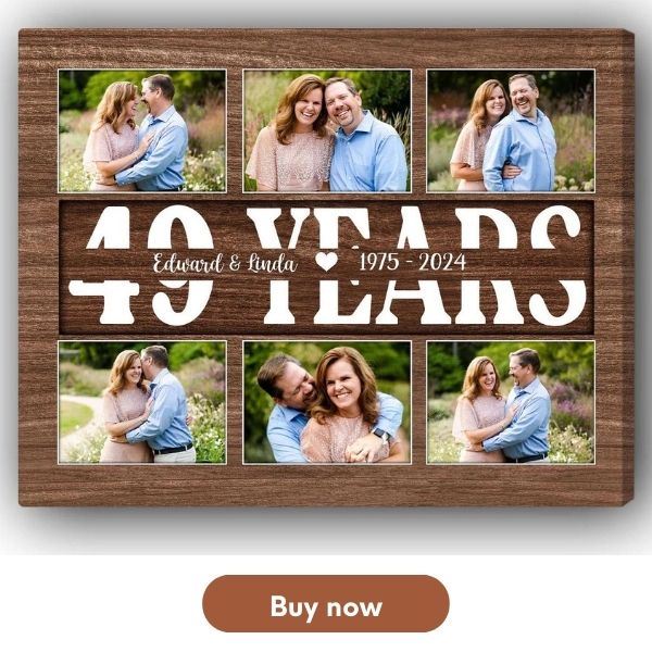 Personalized 49 Year Anniversary gift For Couples - Custom Canvas Print