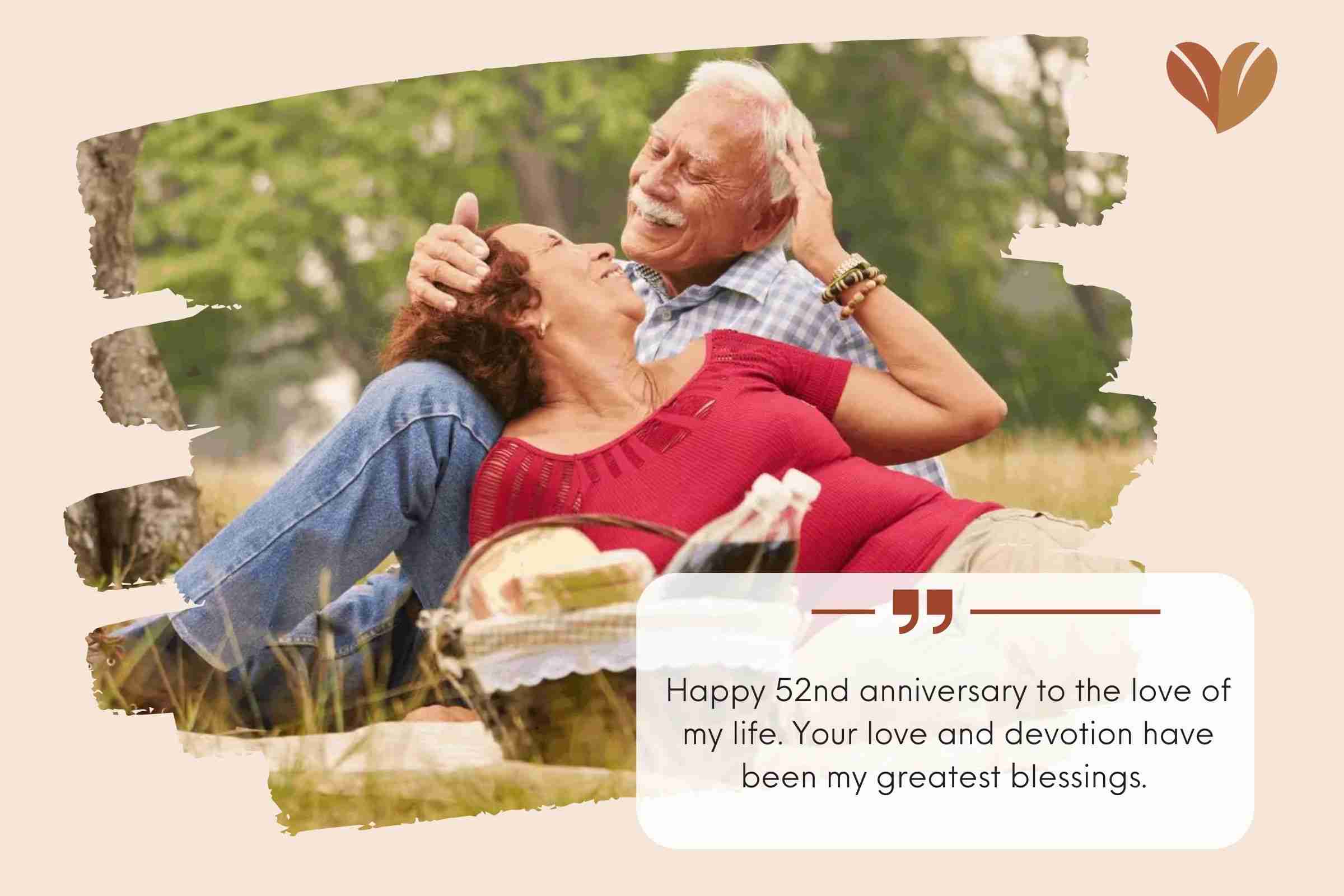 Romantic 52nd Wedding Anniversary Wishes For Your Wife