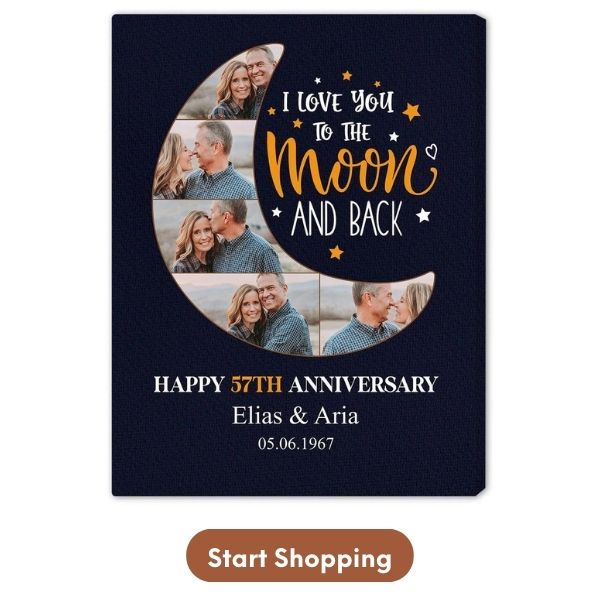 Personalized 57th Anniversary Gifts For Wife - Custom Canvas From MyMindfulGifts