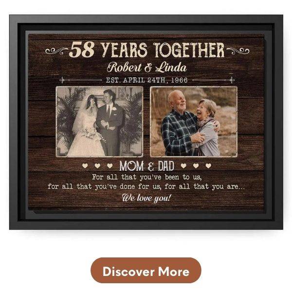 Customized 58th Anniversary Gift For Husband - Custom Canvas From MyMindfulGifts