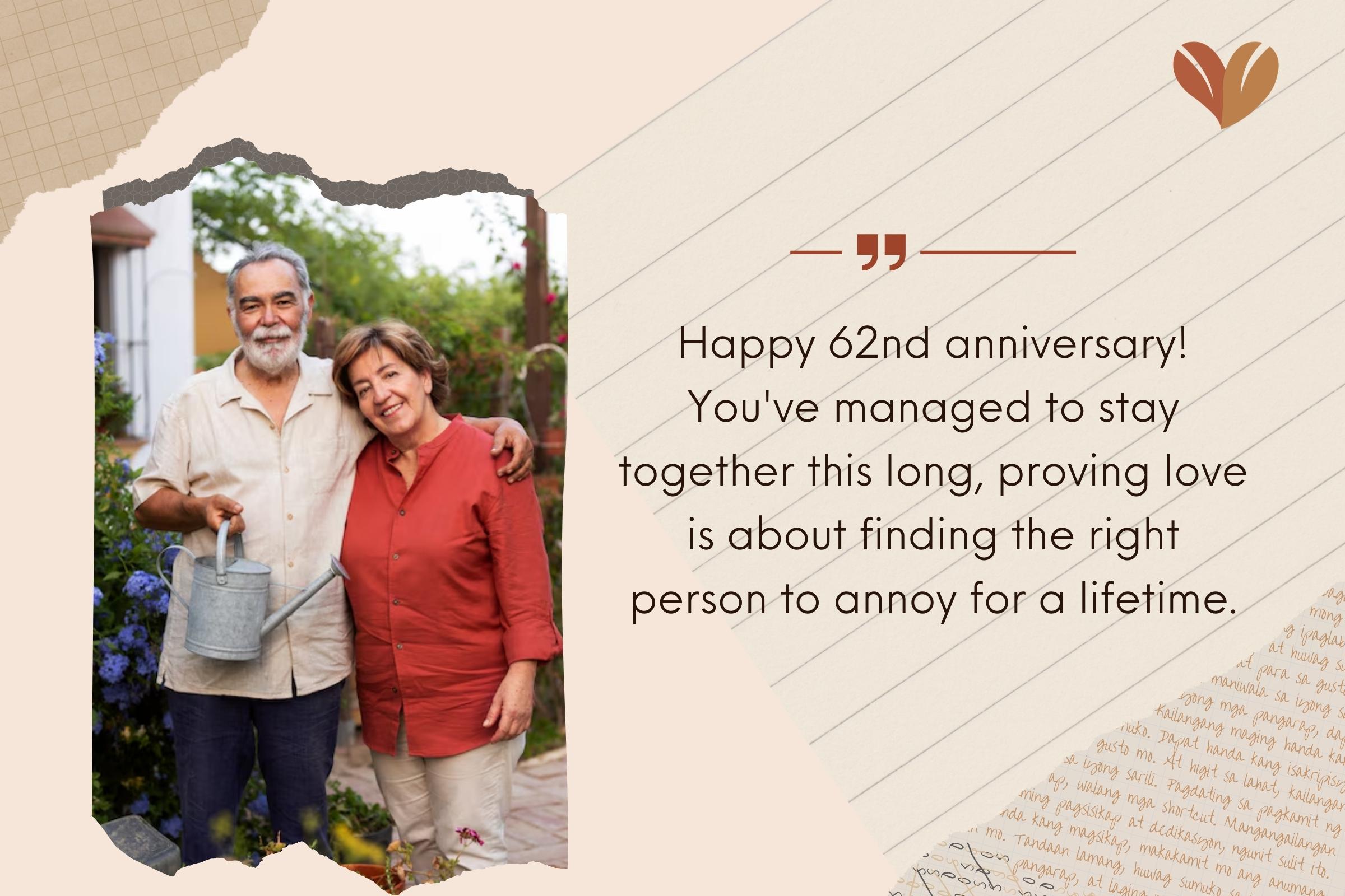 75 Inspirational 62nd Anniversary Wishes For Couples