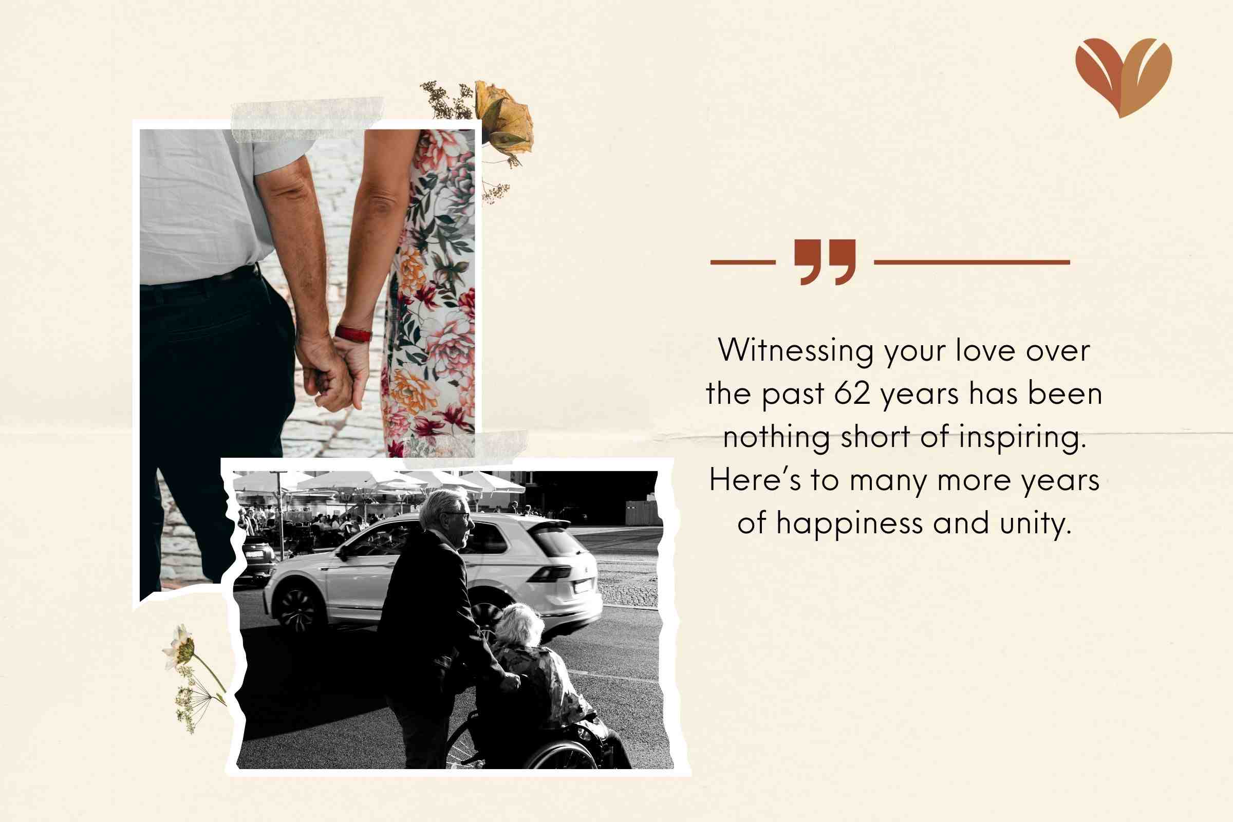 Inspirational 62nd Wedding Anniversary Wishes For Friends