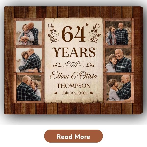 Custom 64 Year Anniversary gift For Father - Custom Canvas Print