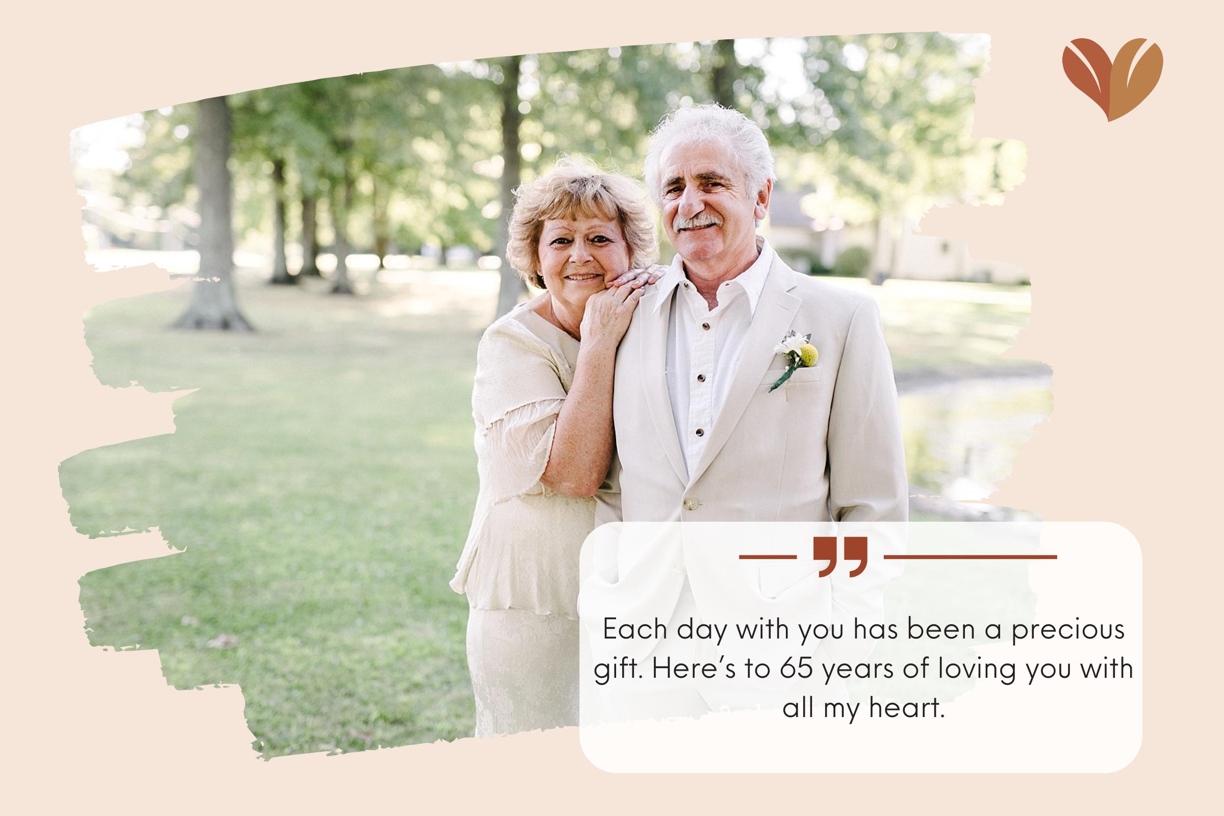 Heart Touching 65th Wedding Anniversary Wishes For Wife