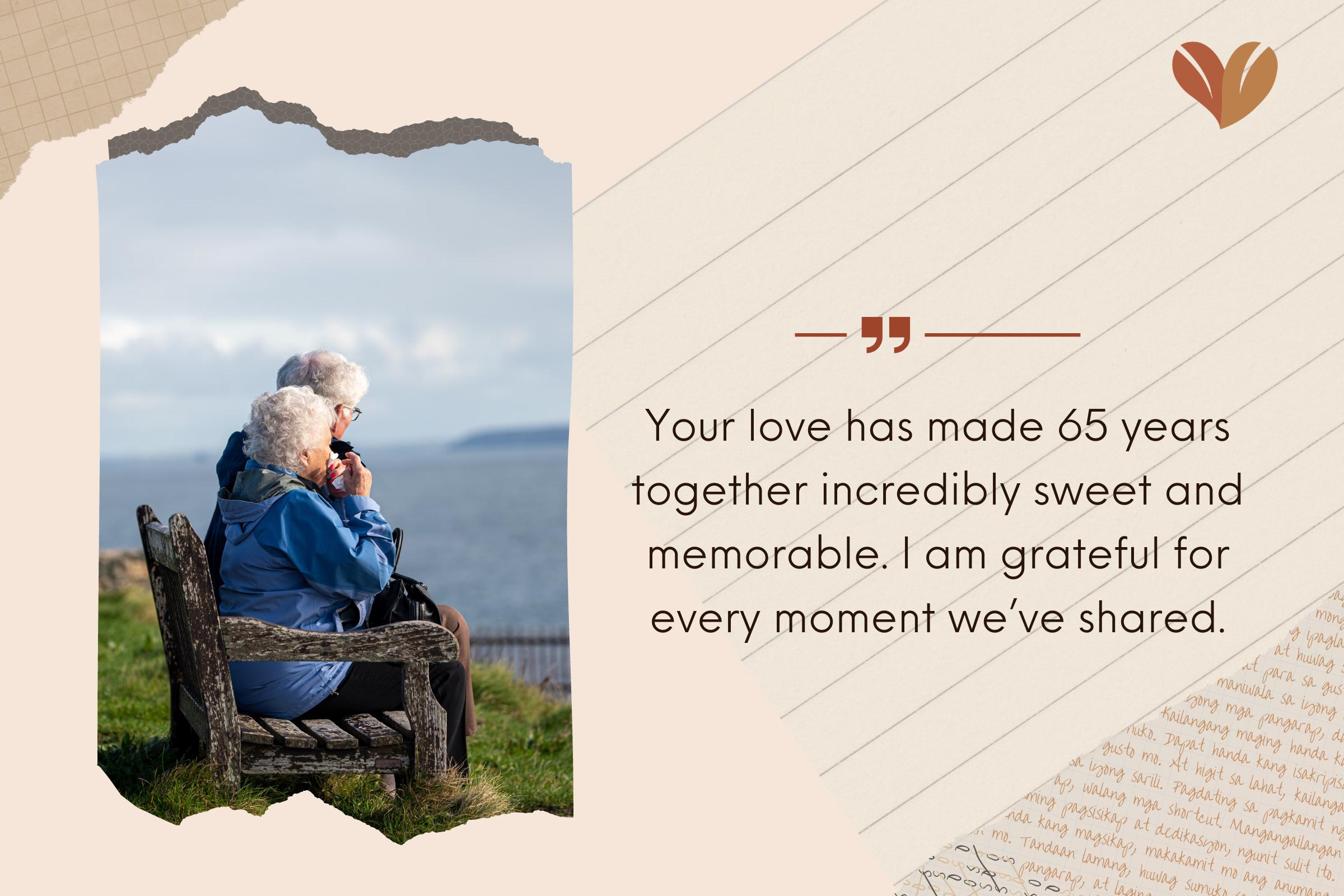 Sweet 65th Wedding Anniversary Wishes For Wife