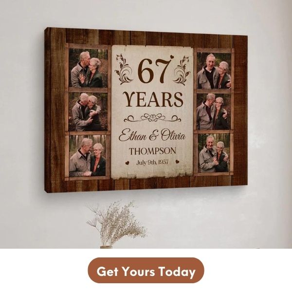 Customized 67th Anniversary Gifts - Custom Canvas