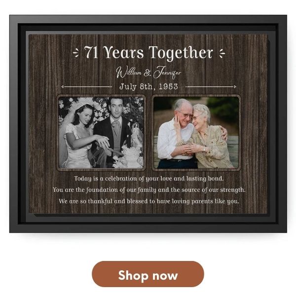 Custom 71st Anniversary Gift To Your Loved One - Custom Canvas