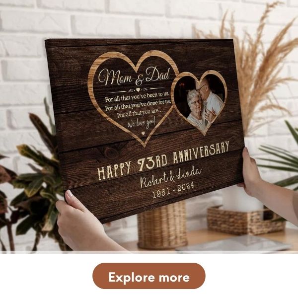 Customizable 73rd Anniversary Gift For Couples - Custom Canvas