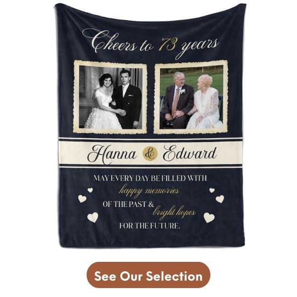 Personalized 73rd Anniversary Gift For Your Spouse - Custom Blanket From MyMindfulGifts