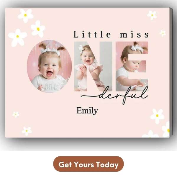 Personalized 1st Birthday Gifts For Granddaughter - Custom Canvas From MyMindfulGifts