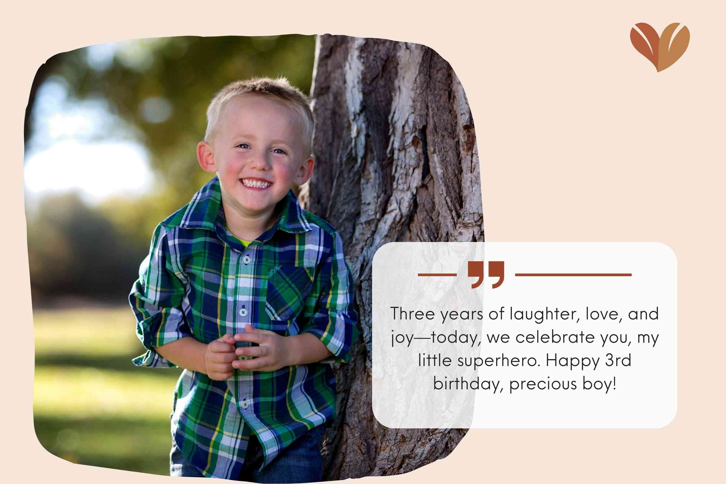 Short 3rd Birthday Sayings For Son