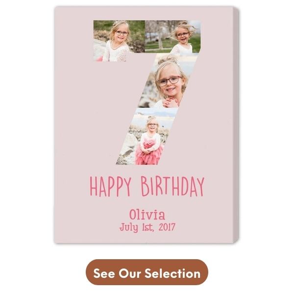 Personalized 7th Birthday Gifts - Custom Canvas from MyMindfulGifts