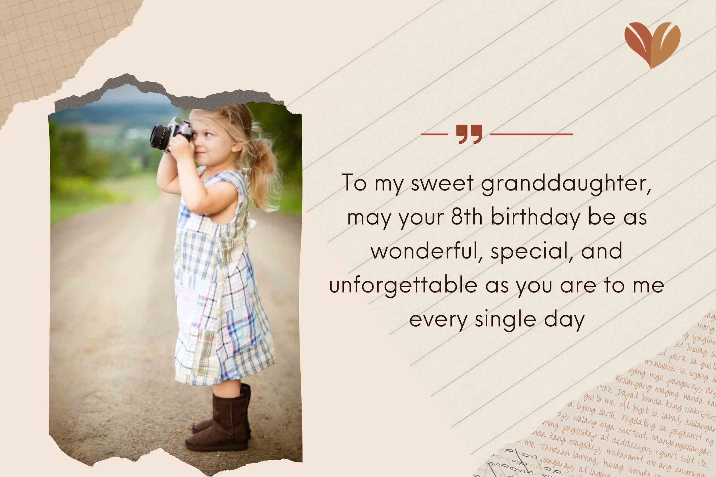 Sweet 8th Birthday Sayings For Granddaughter From Grandmother