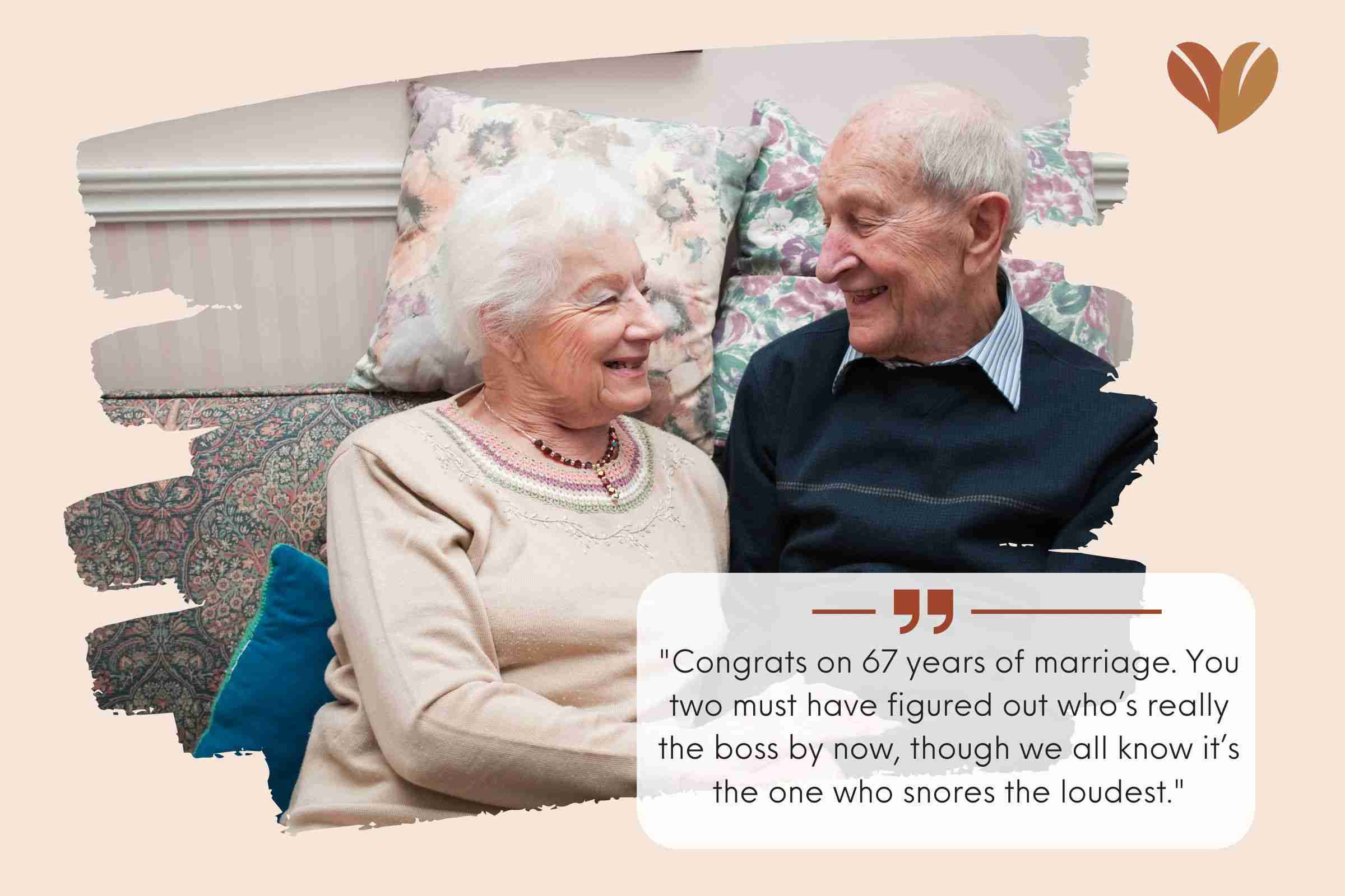 Funny 67th Wedding Anniversary Saying To Your Friends