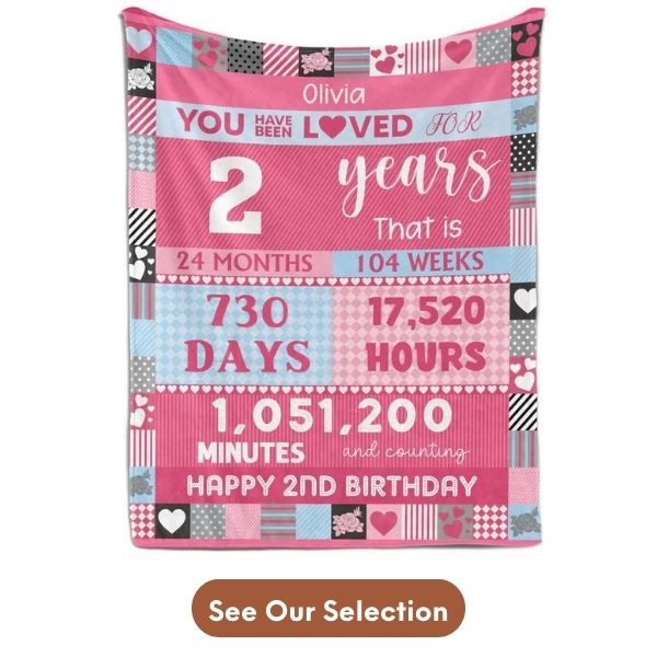 Customizable 2nd Birthday Gift For Twins - Custom Blanket