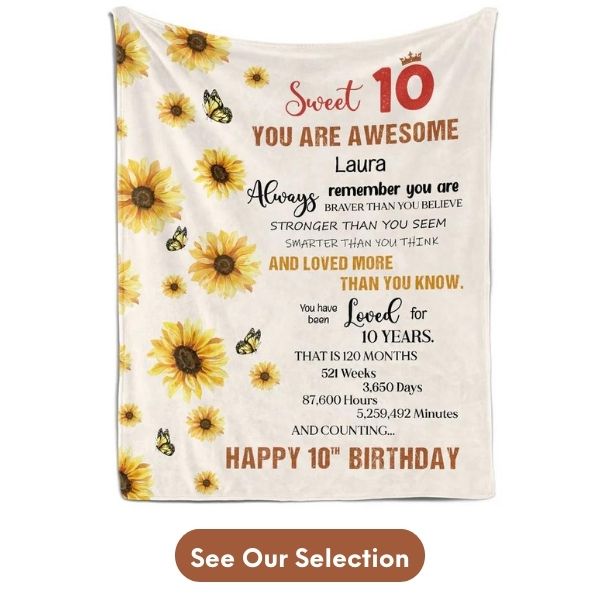 Customized 10th Birthday gift For Twins - Custom Blanket